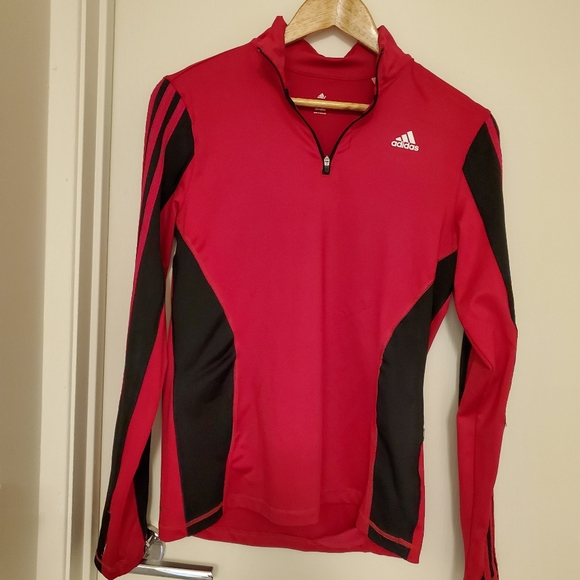 Adidas Quarter zip Pullover Pink and Black - Picture 6 of 6